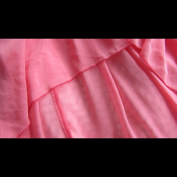 Pink Sheer High Low Skirt - Picture 2 of 6
